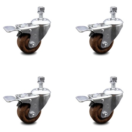 Service Caster 3.5 Inch High Temp Glass Filled Nylon 1/2 Inch Stem Caster Set Total Lock Brake SCC-TSTTL20S3514-GFNSHT-121315-4